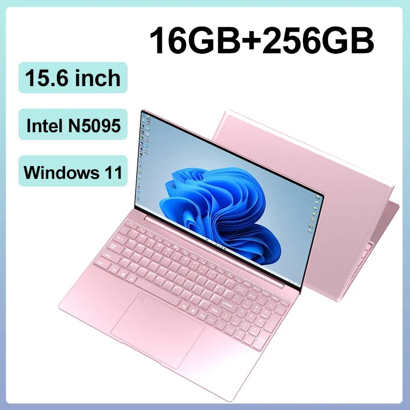 2025 New Laptop 15.6 Inch 32GB Ram DDR4 2TB SSD Windows 11/10 Notebook Pc Gamer Intel N5095 Office Computer Backlit Fingerprint