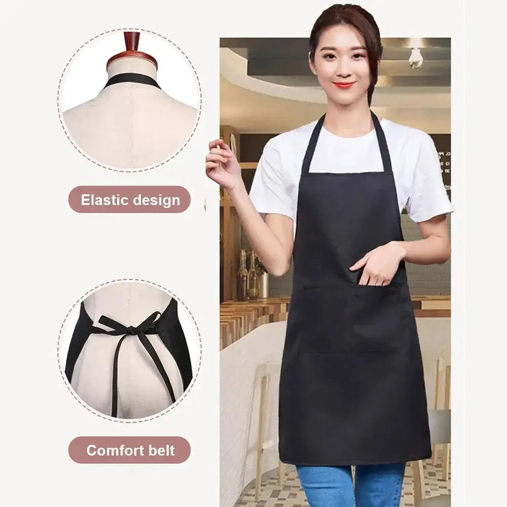 Adjustable Cooking Apron Unisex Waterproof Dust-proof Solid Color Chef Waiter Hairdresser Dirt-resistant Smock Sleeveless Apron