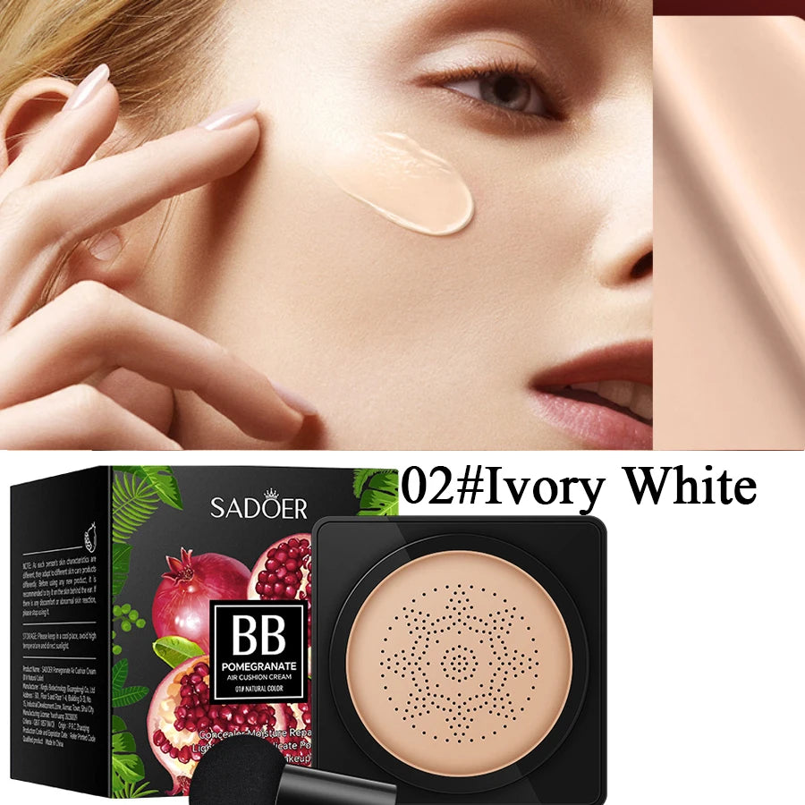 Air Cushion CC Cream Mushroom Head Foundation Moisturizing Long Lasting Face Comestics Natural Brighten Face Base Tone Make Up