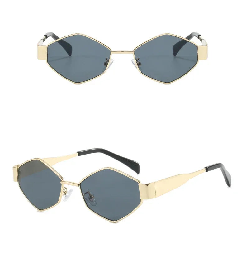 Fashion Hexagon Sunglasses Women 2024 Luxury Brand Design Unique Polygon Sun Glasses Men Vintage Small Frame Eyewear Shades