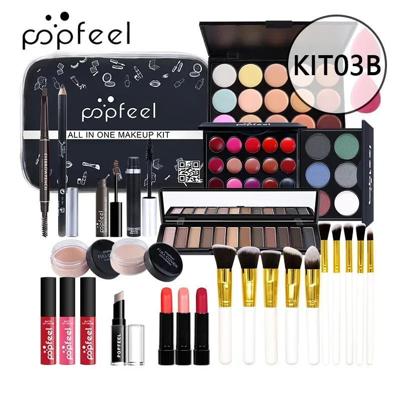 Makeup Set Box Full Kit Glitter Eyeshadow Powder Blush Foundation Professional Multifunctional Cosmetic Makeup Gift for Women