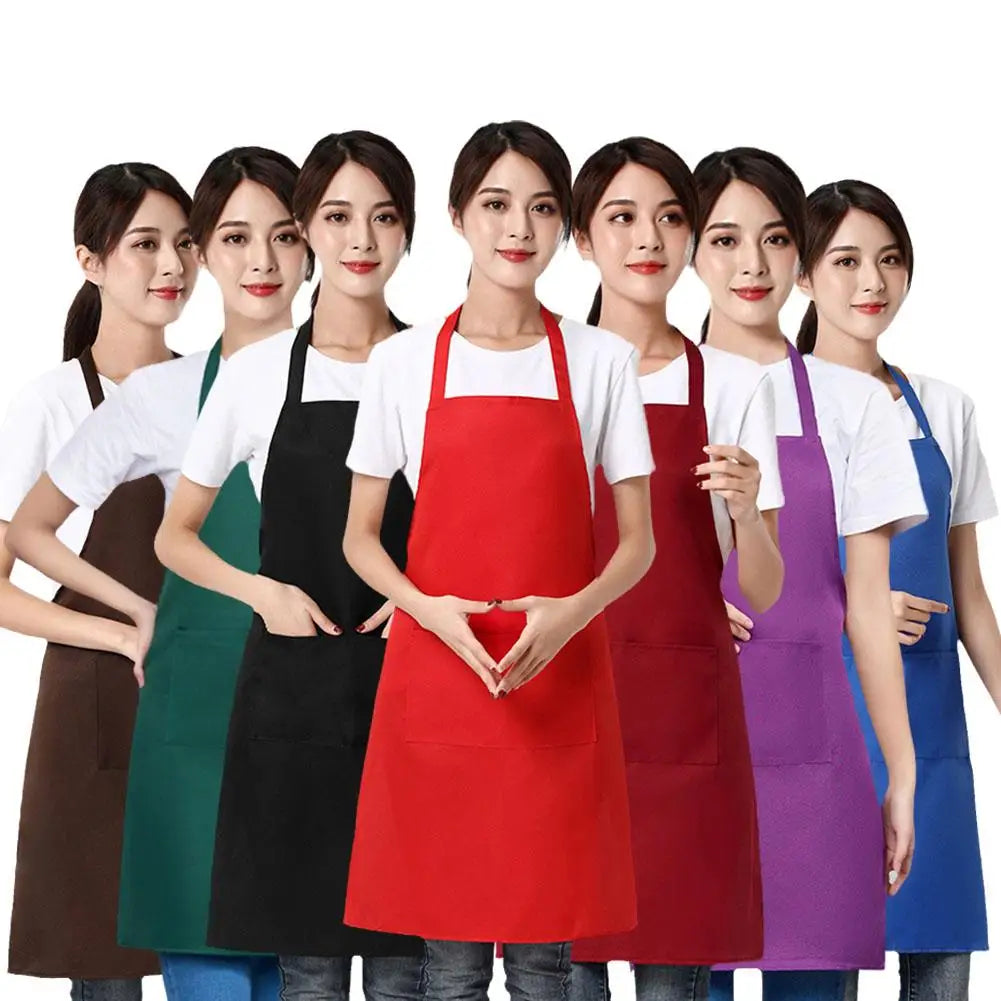 Adjustable Cooking Apron Unisex Waterproof Dust-proof Solid Color Chef Waiter Hairdresser Dirt-resistant Smock Sleeveless Apron