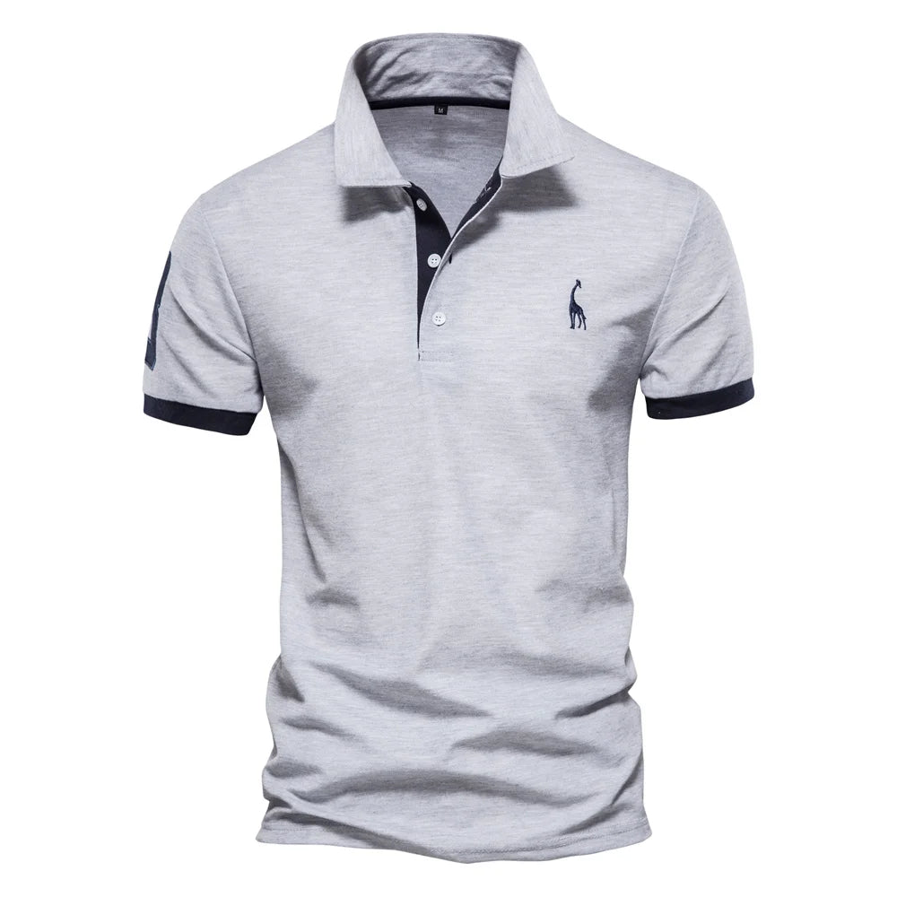 AIOPESON Embroidery 35% Cotton Polo Shirts for Men Casual Solid Color Slim Fit Mens Polos New Summer Fashion Brand Men Clothing