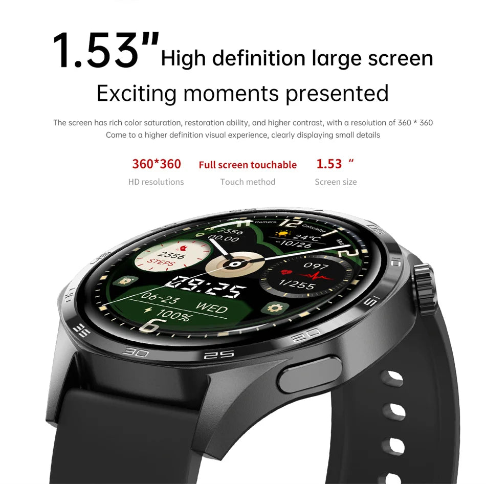 For HUAWEI GT5 Pro GPS NFC Smart Watch Men 360*360 AMOLED Screen Heart rate Bluetooth Call IP67 Waterproof Man Smartwatch 2024