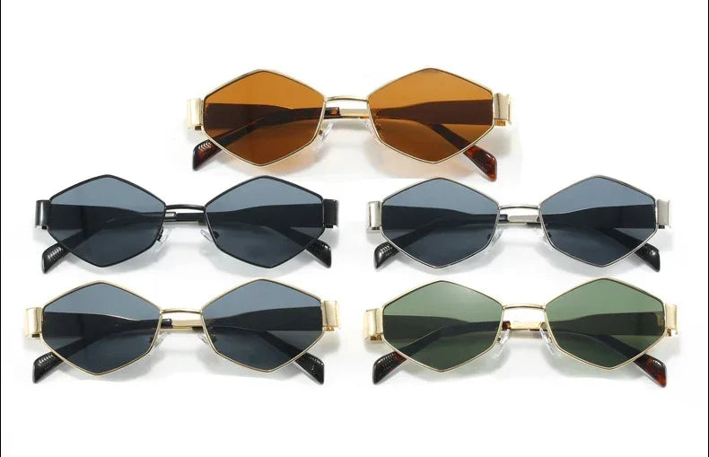 Fashion Hexagon Sunglasses Women 2024 Luxury Brand Design Unique Polygon Sun Glasses Men Vintage Small Frame Eyewear Shades