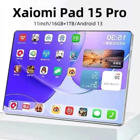 Tab XioaMI Pad 15 Pro Global Version 5G Android 13 11inch Snapdragon 870 16GB+1T Dual SIM Bluetooth WiFi GPS Tablet PC