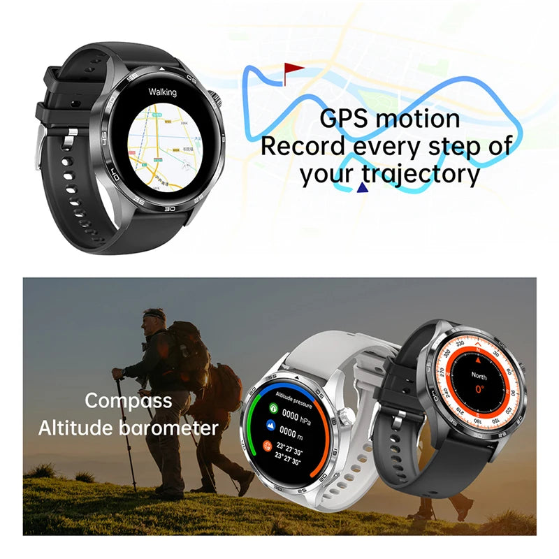 For HUAWEI GT5 Pro GPS NFC Smart Watch Men 360*360 AMOLED Screen Heart rate Bluetooth Call IP67 Waterproof Man Smartwatch 2024