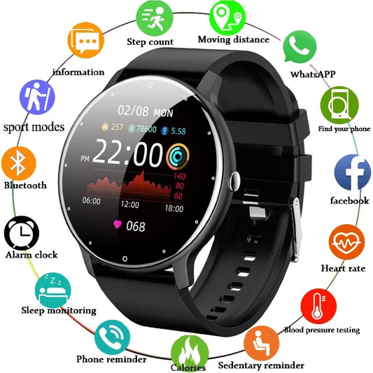 LIGE Smart Watch Men Women Full Touch Screen Sport Fitness Watch Man IP67 Waterproof Bluetooth For Android IOS Smartwatch Men