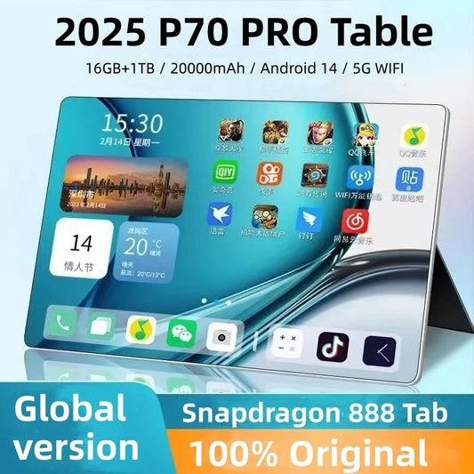 2025 Tablets Android Original Xioami P70 PRO Tablet 16GB+1T 20000mAh 12 inch HD 4K Android 14 10 Core WIFI Network Tablet PC