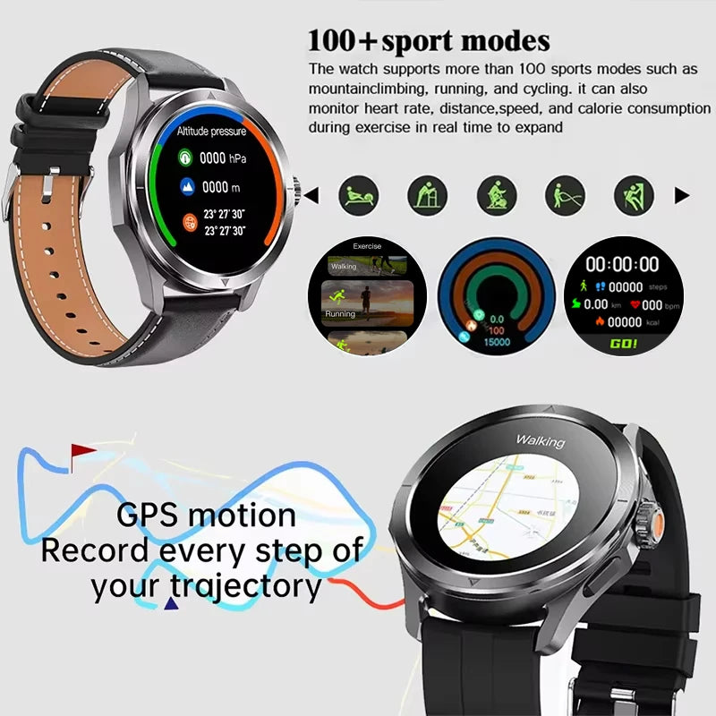 New For Xiaomi S4 Ultra Smart Watch Men AMOLED Outdoor Sports NFC GPS Compass Heart rate Waterproof Bluetooth Call Smartwatches