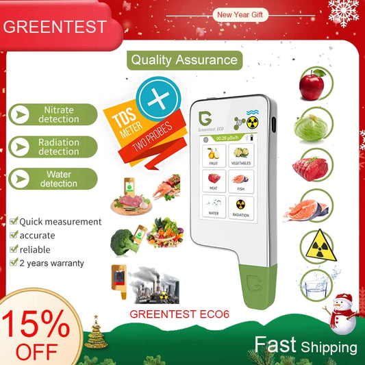 Greentest 1 2F 3F ECO4FT ECO 6 Home Kitchen Fruit Vegetable Meat Food Safety Nitrate Detector Radiation Water Quality TDS Tester