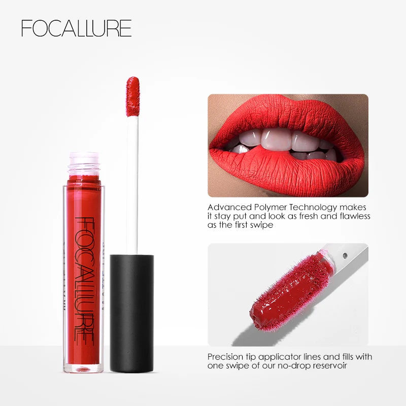 FOCALLURE 35 Colors Matte Liquid Lipstick Waterproof Long-lasting Lightweight Lip Gloss Lips Glaze Lips Tint Makeup Cosmetics