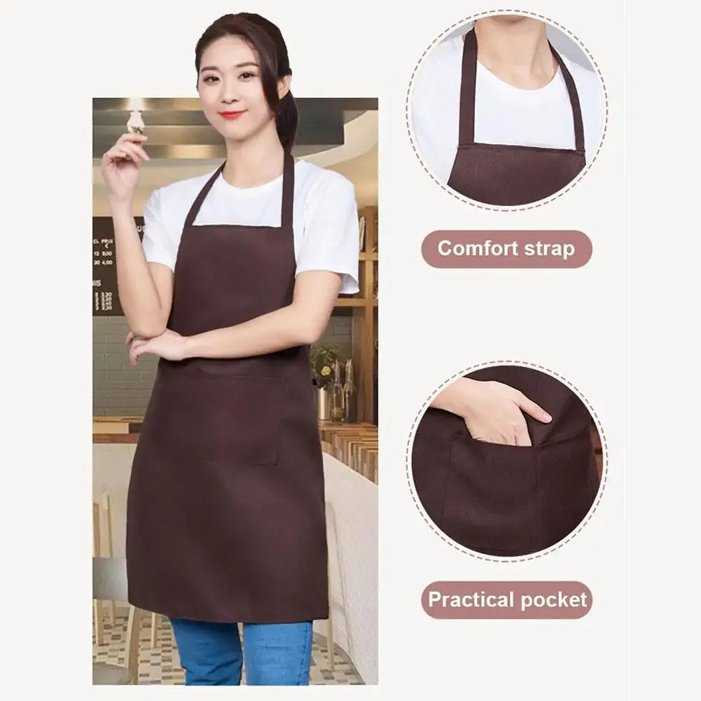 Adjustable Cooking Apron Unisex Waterproof Dust-proof Solid Color Chef Waiter Hairdresser Dirt-resistant Smock Sleeveless Apron