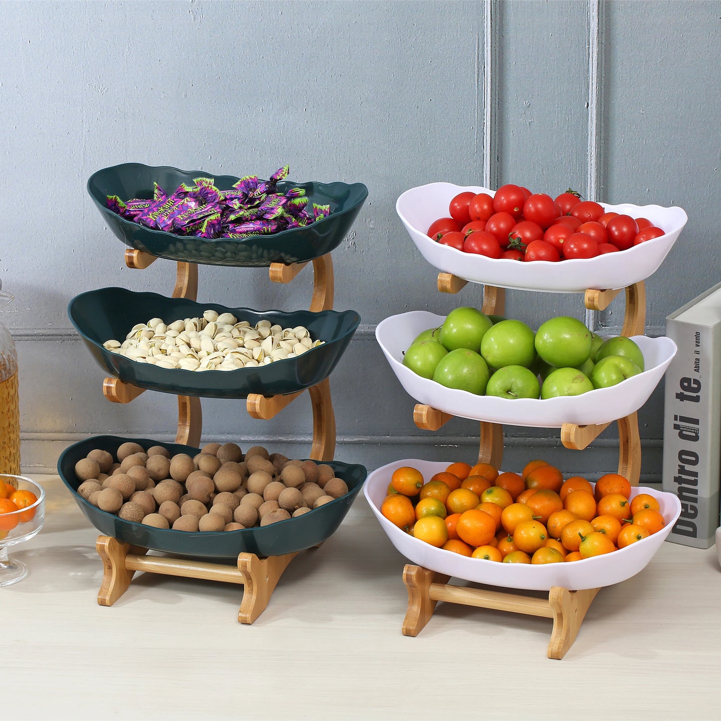 2/3 Layer Fruit Plate Home Living Room Plastic Snack Dish Creative Modern Dried Fruit Basket Candy Dish Cake Stand Salad Bowl