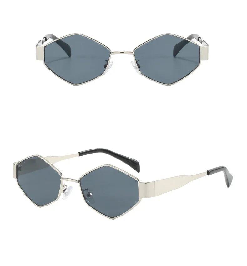 Fashion Hexagon Sunglasses Women 2024 Luxury Brand Design Unique Polygon Sun Glasses Men Vintage Small Frame Eyewear Shades