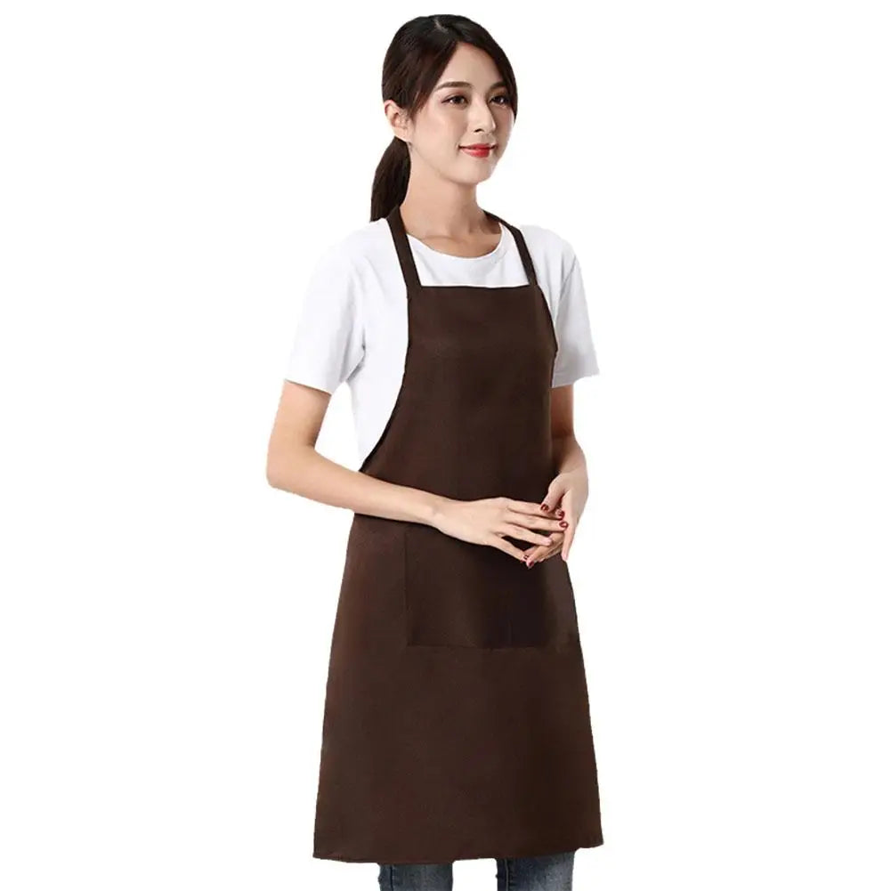 Adjustable Cooking Apron Unisex Waterproof Dust-proof Solid Color Chef Waiter Hairdresser Dirt-resistant Smock Sleeveless Apron