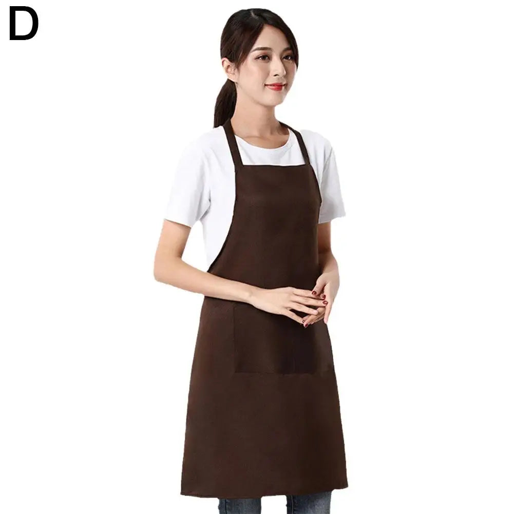 Adjustable Cooking Apron Unisex Waterproof Dust-proof Solid Color Chef Waiter Hairdresser Dirt-resistant Smock Sleeveless Apron