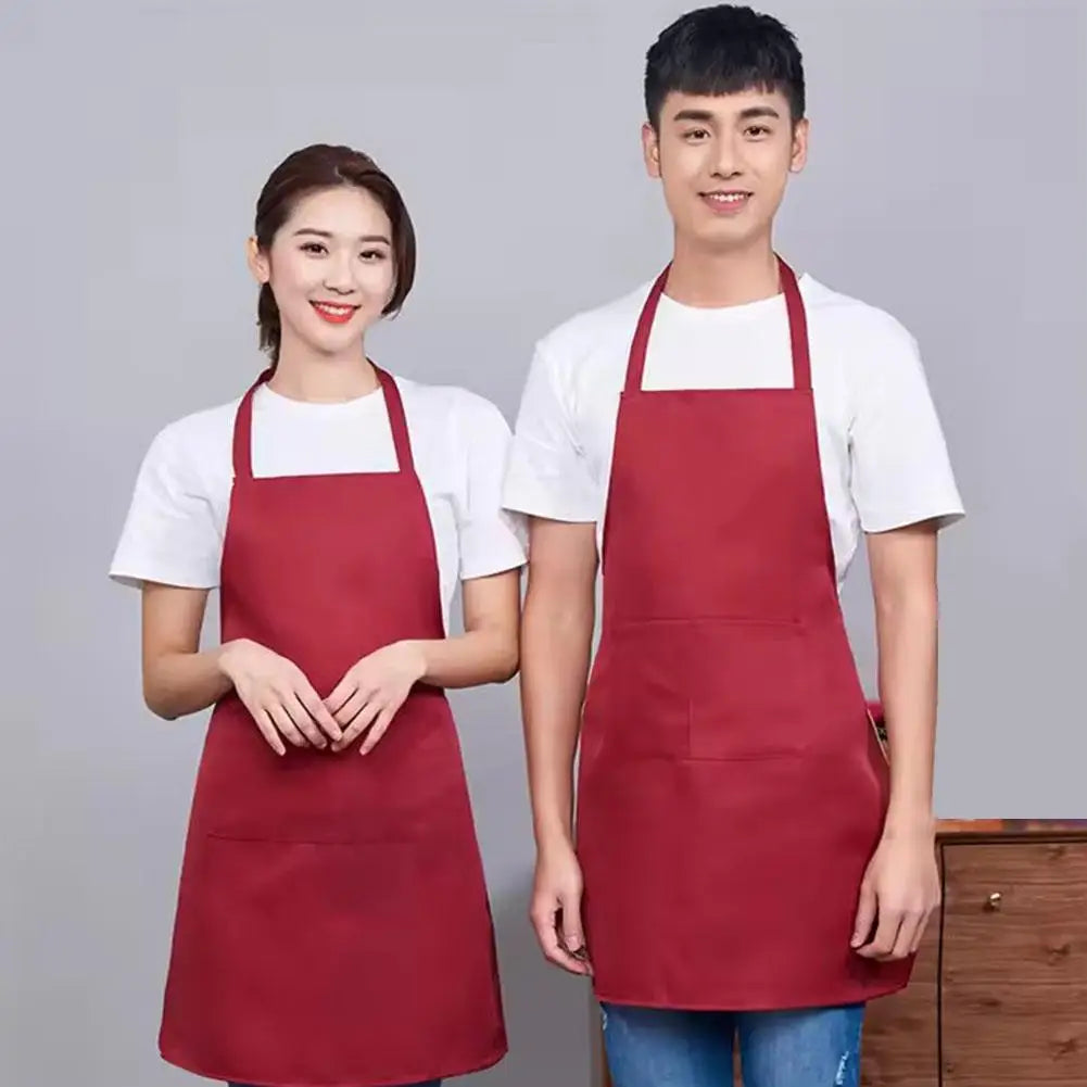 Adjustable Cooking Apron Unisex Waterproof Dust-proof Solid Color Chef Waiter Hairdresser Dirt-resistant Smock Sleeveless Apron