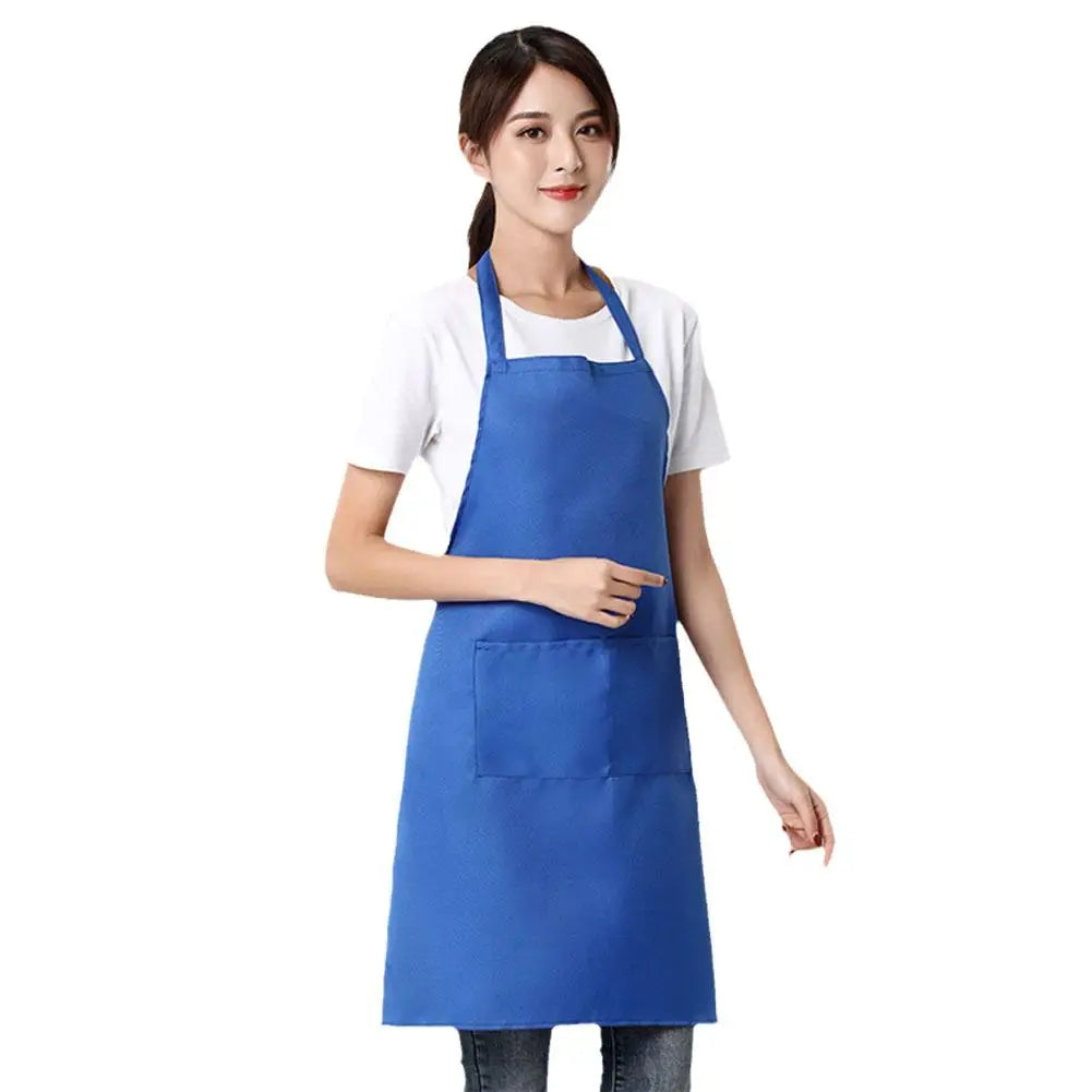 Adjustable Cooking Apron Unisex Waterproof Dust-proof Solid Color Chef Waiter Hairdresser Dirt-resistant Smock Sleeveless Apron