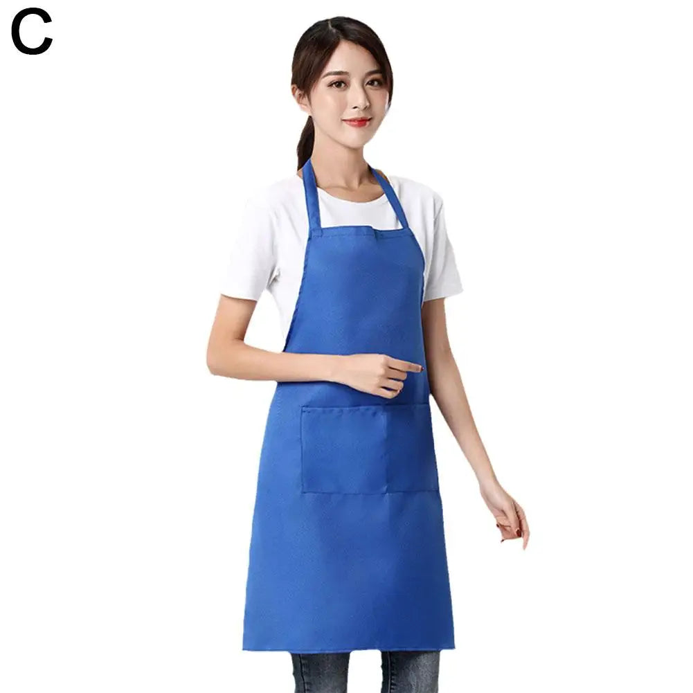 Adjustable Cooking Apron Unisex Waterproof Dust-proof Solid Color Chef Waiter Hairdresser Dirt-resistant Smock Sleeveless Apron