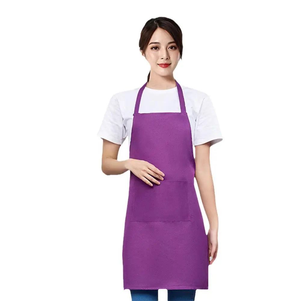 Adjustable Cooking Apron Unisex Waterproof Dust-proof Solid Color Chef Waiter Hairdresser Dirt-resistant Smock Sleeveless Apron