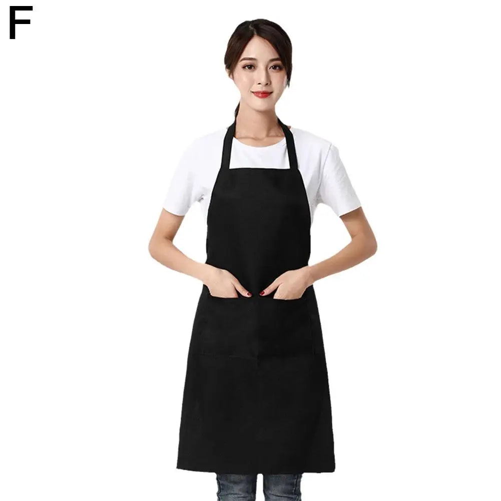 Adjustable Cooking Apron Unisex Waterproof Dust-proof Solid Color Chef Waiter Hairdresser Dirt-resistant Smock Sleeveless Apron