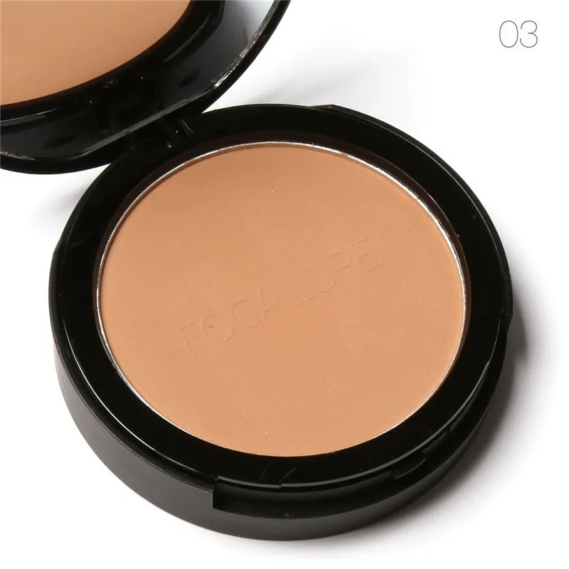 FOCALLURE 3 Colors Make Up Face Powder Brighten Oil-control Nude Makeup Pressed Powder Foundation Makeup Base Cosmetics