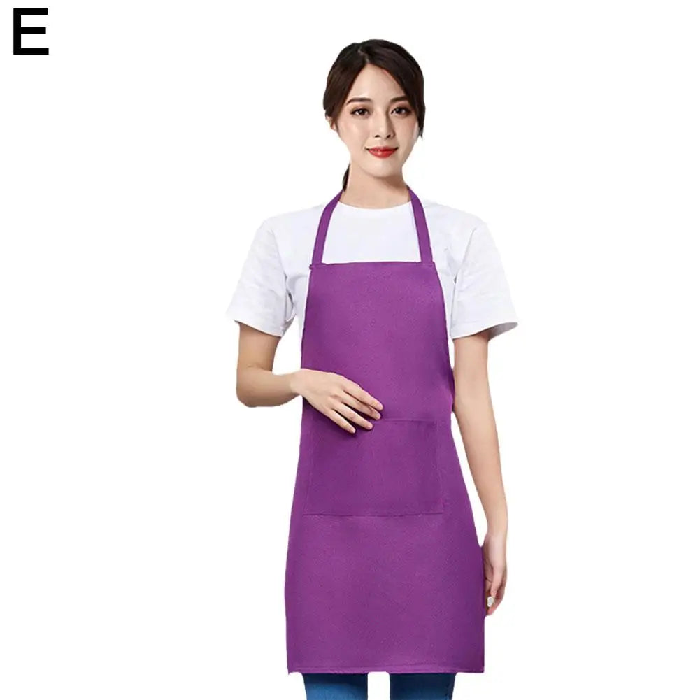 Adjustable Cooking Apron Unisex Waterproof Dust-proof Solid Color Chef Waiter Hairdresser Dirt-resistant Smock Sleeveless Apron