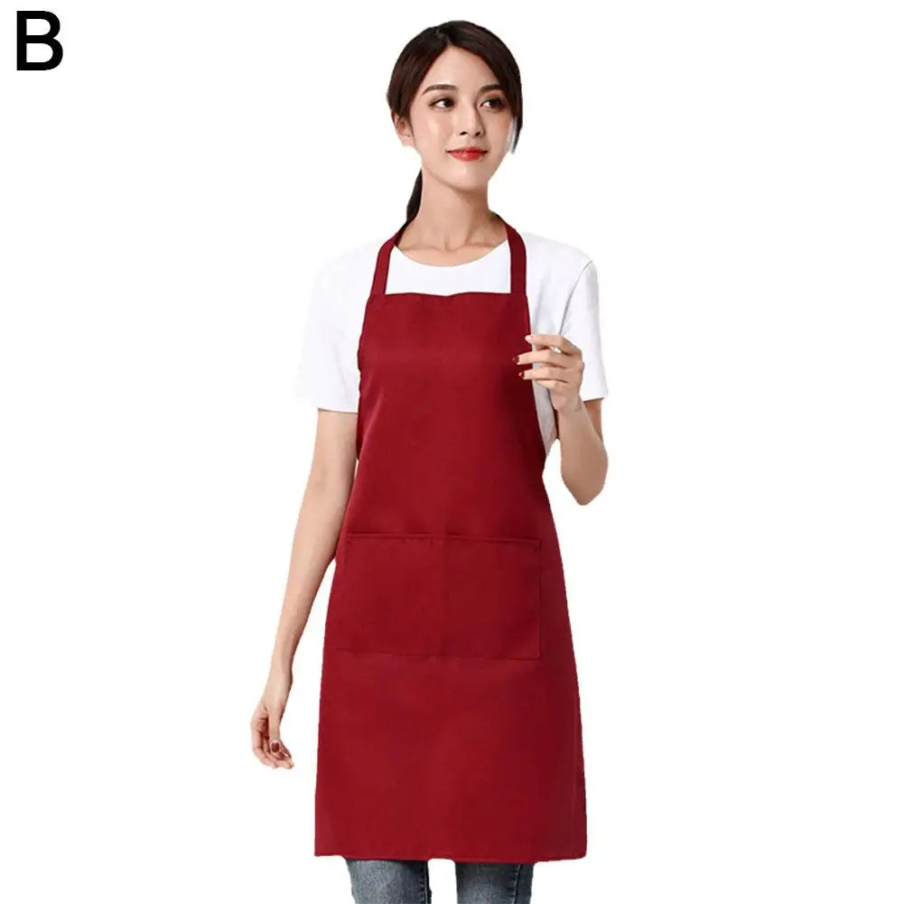 Adjustable Cooking Apron Unisex Waterproof Dust-proof Solid Color Chef Waiter Hairdresser Dirt-resistant Smock Sleeveless Apron